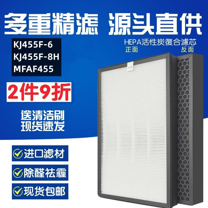 Suitable for 3M Air Purifier MFAF455 Filter Mesh Zhiai Series KJ455F-6/KJ455F-8H Filter Element