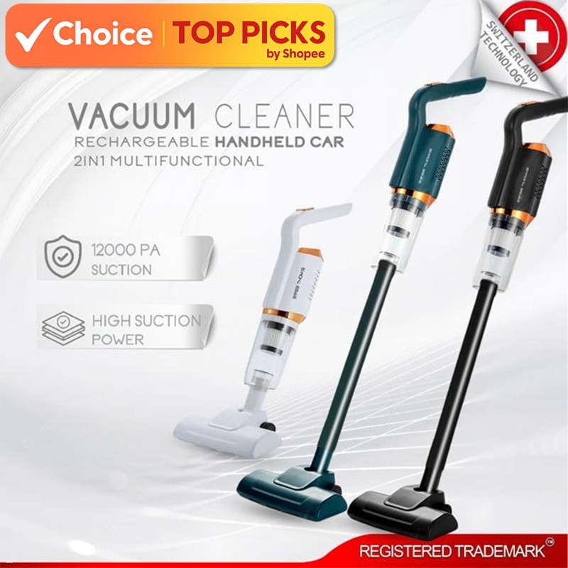 Swiss Thomas Cordless Handheld Vacuum Cleaner with Mop Pad – Rechargeable for Car & Home Use