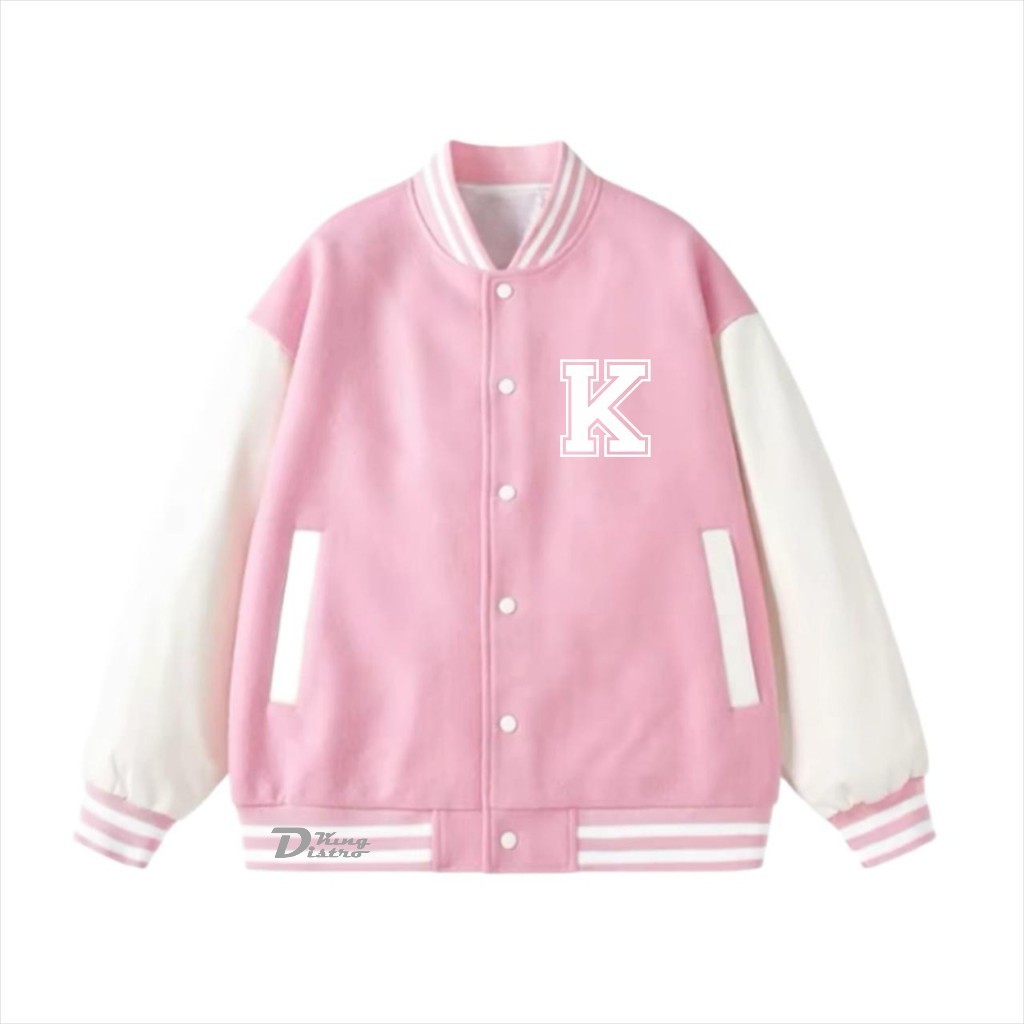 Quality Multi PUTIH White FONT K Button Varsity Baseball Jacket Premium Men Women Latest Korean Essential - Image 2