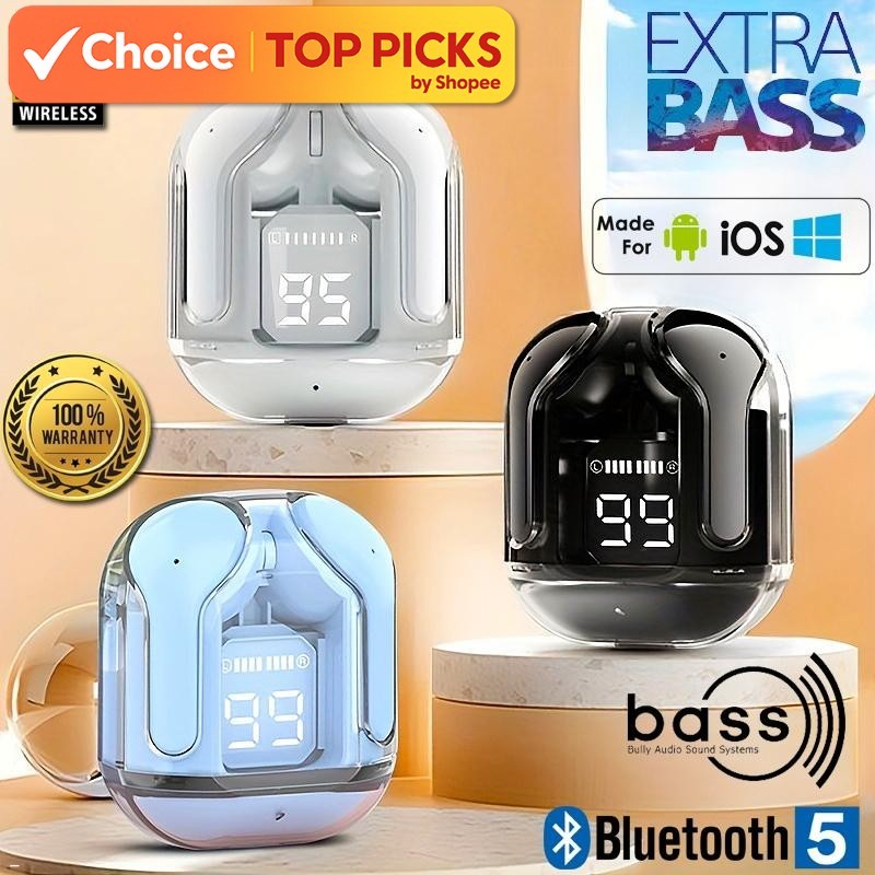 TWS Air31 Earbuds | Noise Reduction | Waterproof | Bluetooth 5.0 | HiFi 9D Stereo Sound (Black)