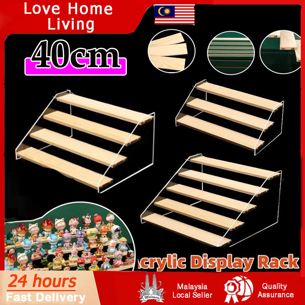 3/4/5 Tier Thicken 40cm Wooden Acrylic Display Stand Animation Model Riser Counter Rack Shelf Spice Perfume Figure Stand