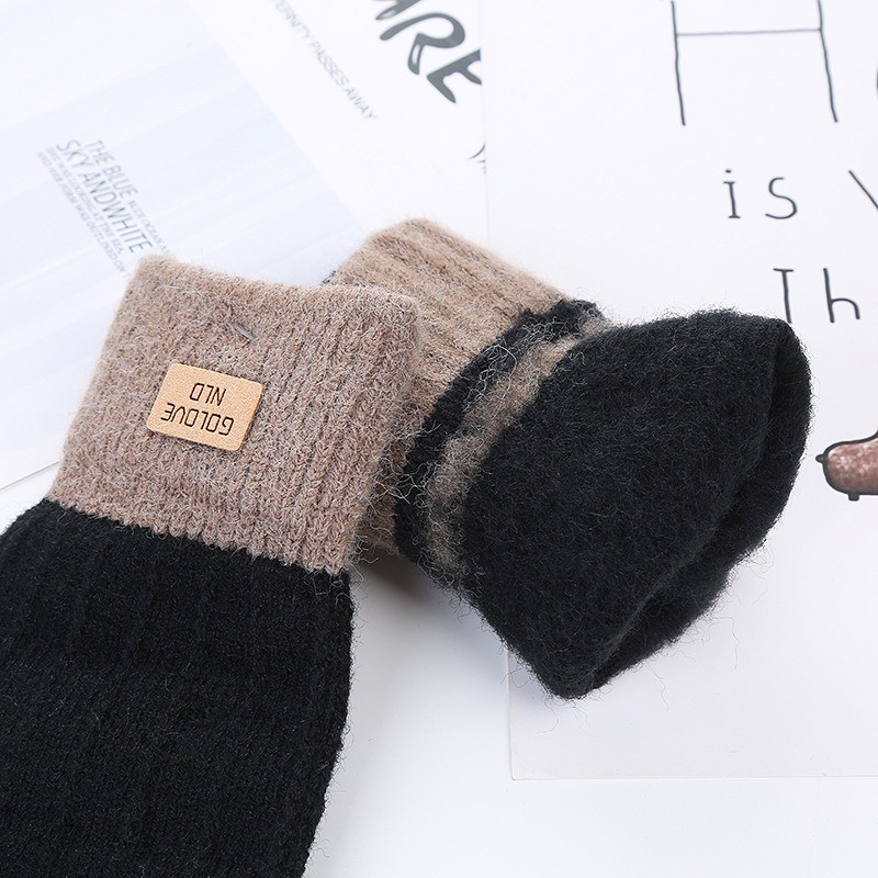 Multi Quality Warm Thick Plush Knitted Gloves Winter Touchscreen Women Fleece Thickened Cycling Driving Skiing - Image 3