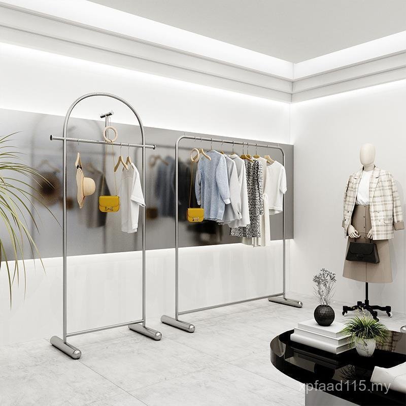 Display Rack Hanger Clothing Store Men's Clothing Dedicated Floor-standing Rack Props Women's Clothing Store Nakajima Display Stainless Steel RPMV