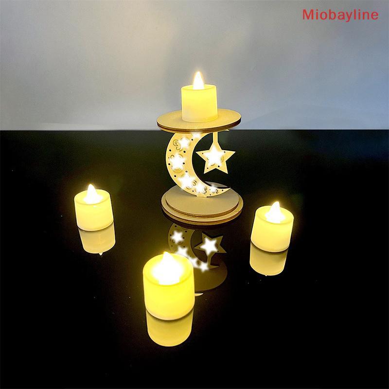 {Miobayline} Wooden Candlestis For Ramadan Decorations Eid Al-Fitr Candlestis Table Decorations Islamic Party Supplies new