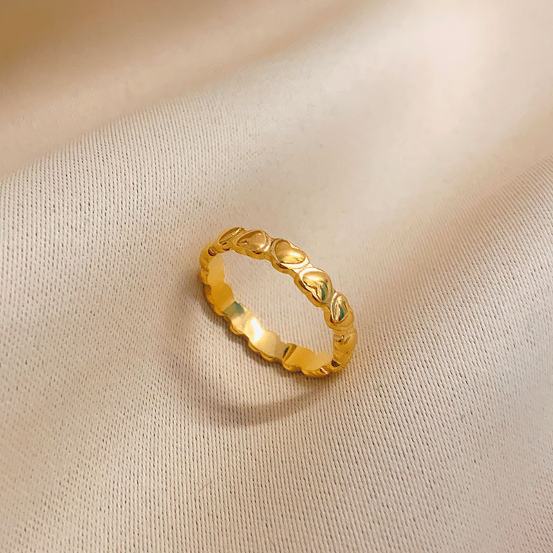 AA5 Emas 916 Cincin Rotan Full Circle Love Tebal Emas 916 tulen Bajet Emas 916