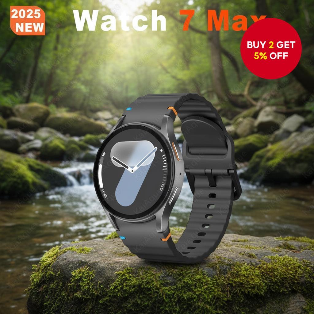 Samsung Smartwatch7 Max 2025 AMOLED Bluetooth Call Alloy Sport Waterproof Women Men Gift SOS AI Face Fitness Japan Edition Samsung Smartwatch7 Max 2025 AMOLED Bluetooth Call Aloi Sukan Kalis Air Wanita Lelaki Hadiah SOS AI Wajah Kecergasan Edisi Jepun