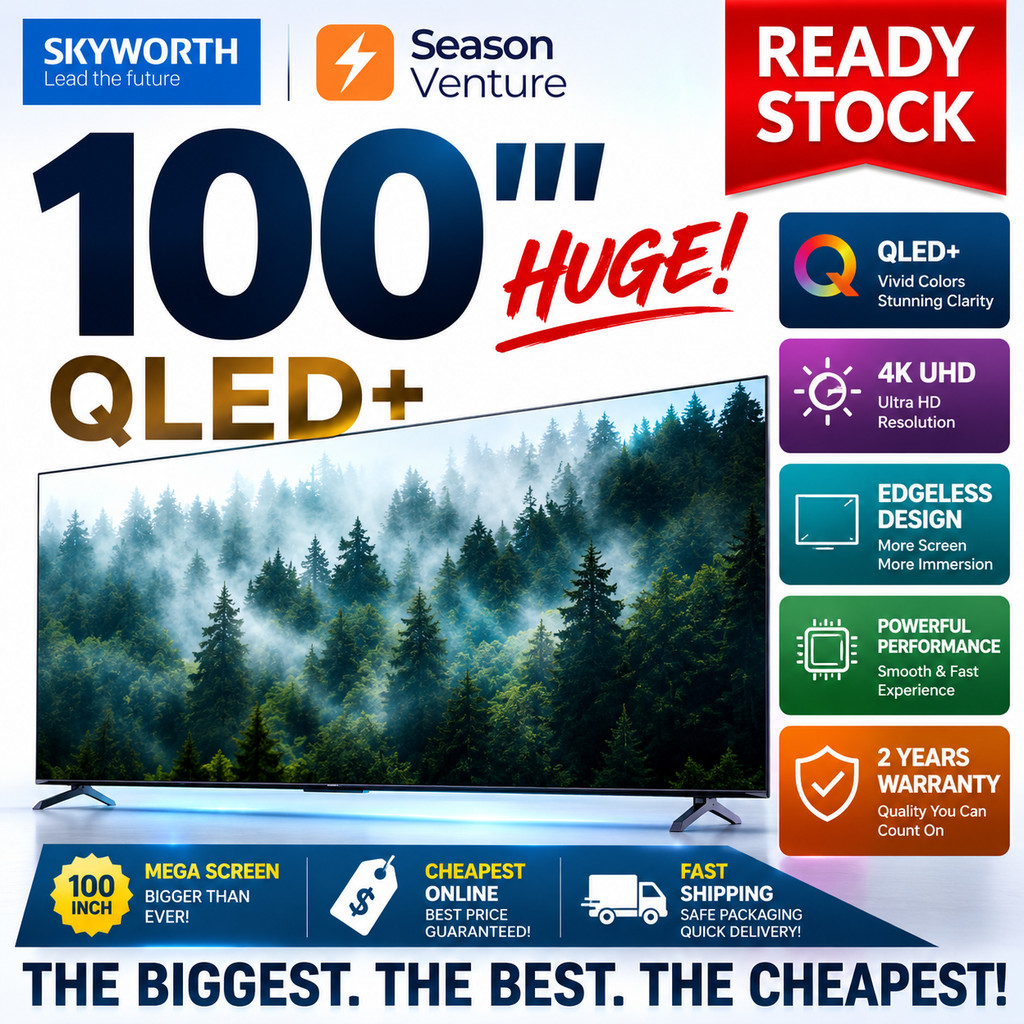 SKYWORTH 100" 4K GOOGLE QLED TV UHD 100SUE8600
