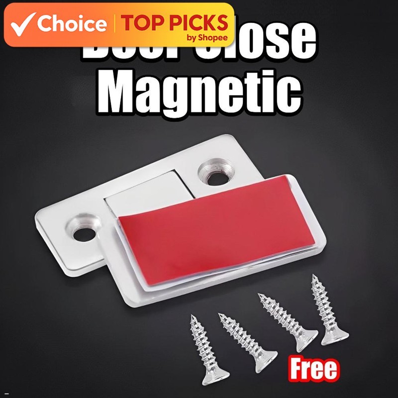 2pcs/Set Door Close Magnetic Door Catch Latch Door Strong Magnet Furniture Cabinet Cupboard Screw Sticker Ultra Thin