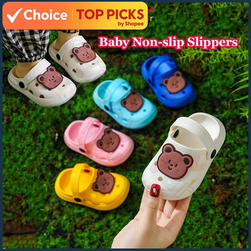 Unisex Kids Sandals – Lightweight, Soft, Non-Slip Slippers (1–4 Years, Cute Bear Design)