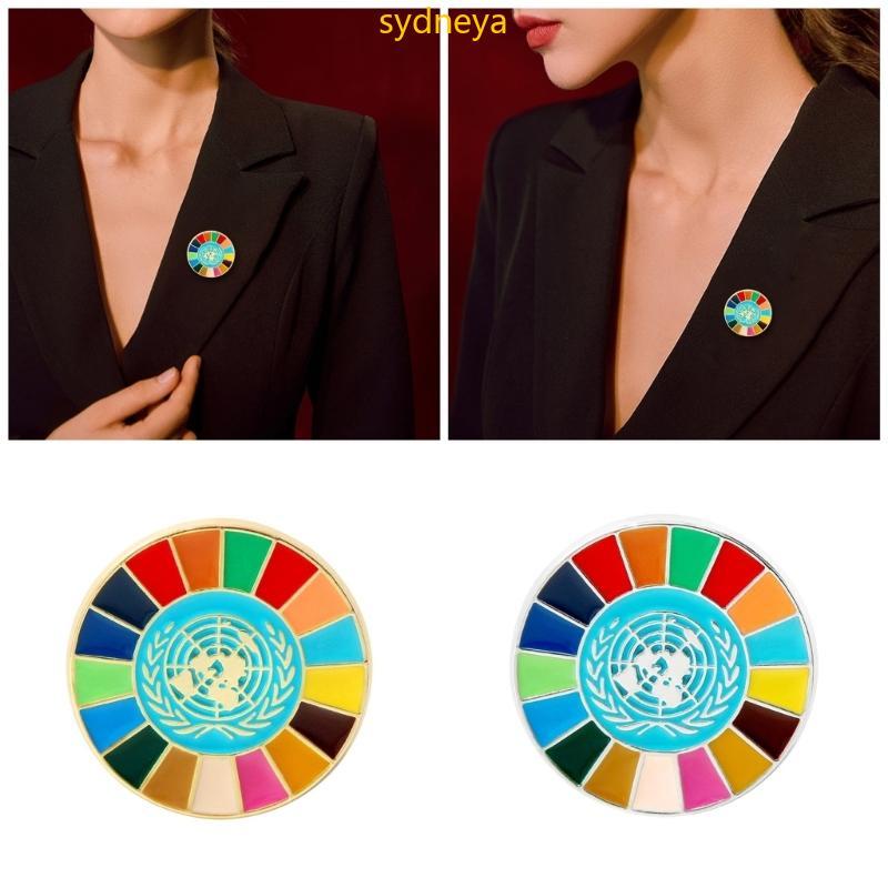 Best United Nations SDGs Rainbow Color Enamel Pin Sustainable Development Goals Badge Multicolored Brooch Clothing Ornam