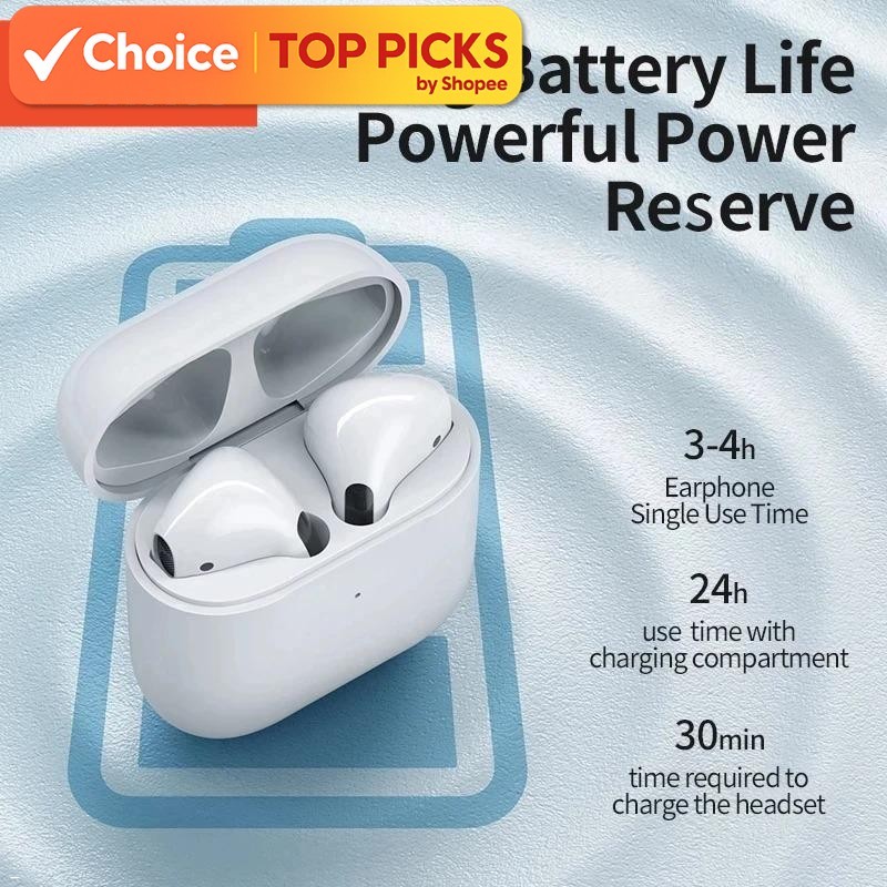 Mini Pro4 TWS Bluetooth Wireless Headphone Stereo High-Quality Earphone In-Ear Mic