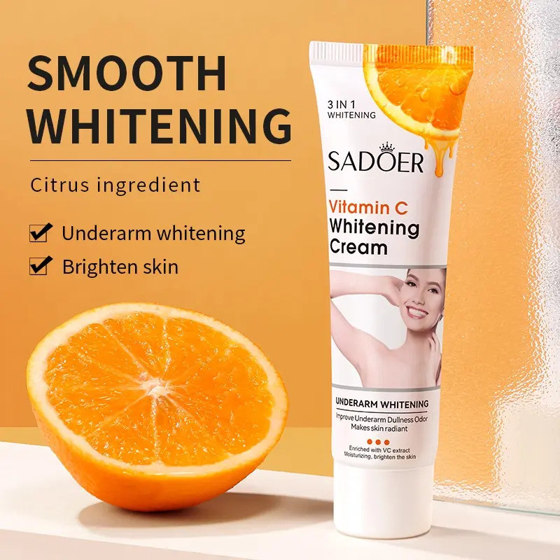 ROREC SADOER Vitamin C Whitening Cream Fresh Orange Essence Hydrating Moisturizing Underarm Whitening Cream 50g S10I