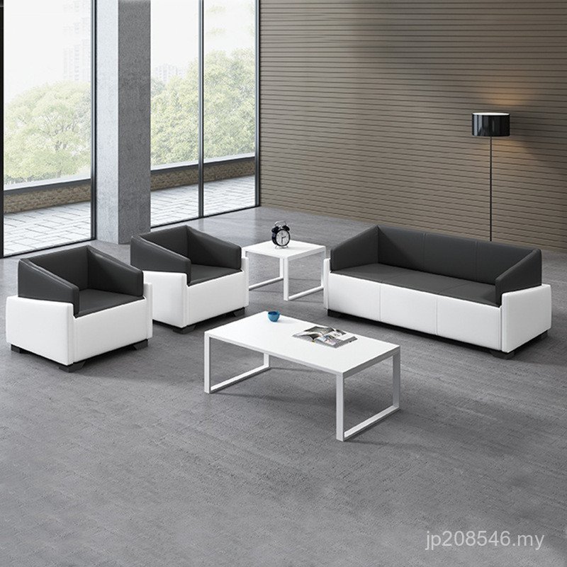 Sofa Three-Person Sofa Coffee Table Sofa Office Business Modern Negotiation Guest Foshan Genuine Leather Simple Combination Sipi WUCZ