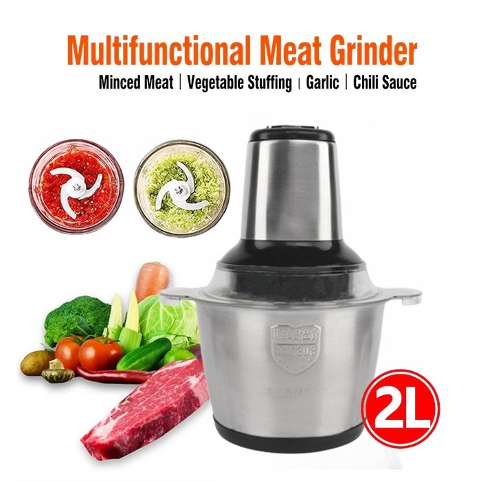 不锈钢大容量绞肉机 Mesin Hancur Daging Pengisar 2L Stainless Steel Meat Grinder