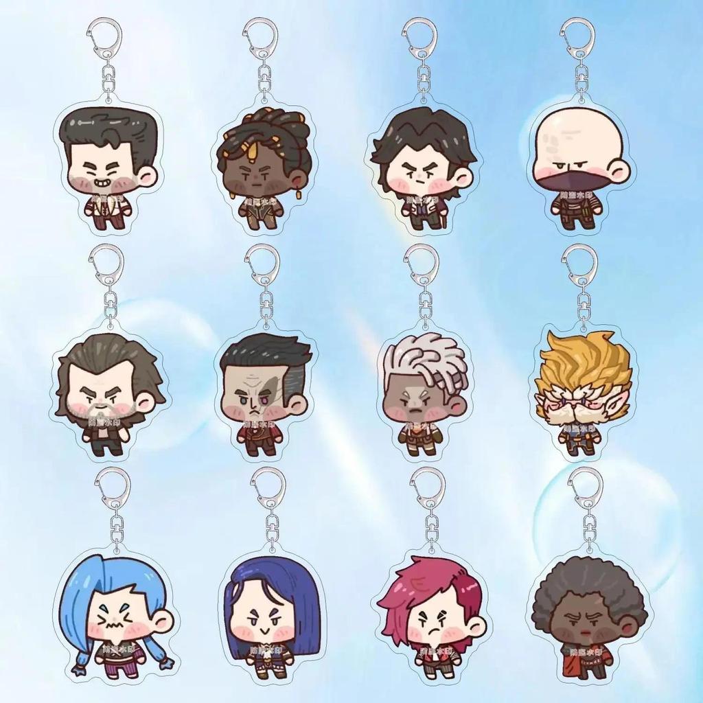 Caitlyn Jinx Vi Anime KeyChain Kiramman Ekko Viktor Men Key Chain for Women Kawaii Figure Cosplay Cute Keyri