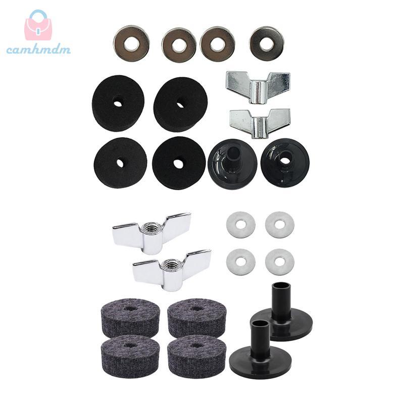 [camhmdm] 14 Pieces 4cm Cymbal Stand Felts Cymbal Replacement with Wing Nuts for Drum Set Accessory Durable Cymbal Sleeves And Washer