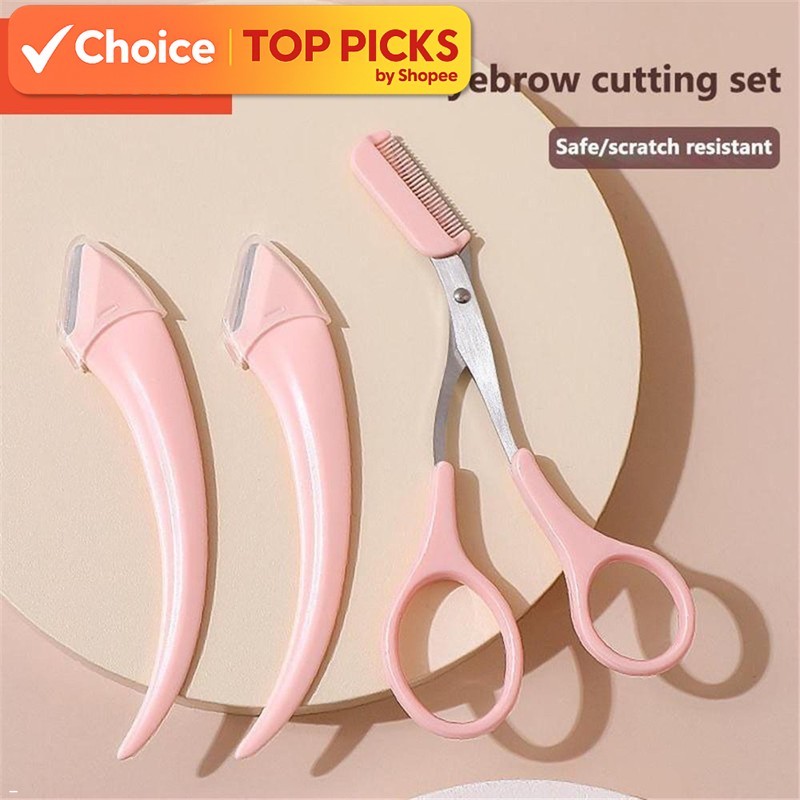 Professional Eyebrow Trimming Kit With Scissors And Razor Blades Eyebrow Grooming Set