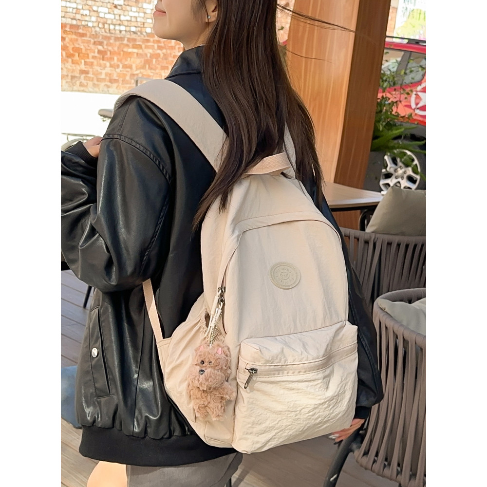 bag pack travel school bag bag sekolah Beg galas perjalanan lipat baru titik tengah, beg galas luar kalis air ultra ringan wanita, beg sekolah pelajar sederhana lelaki