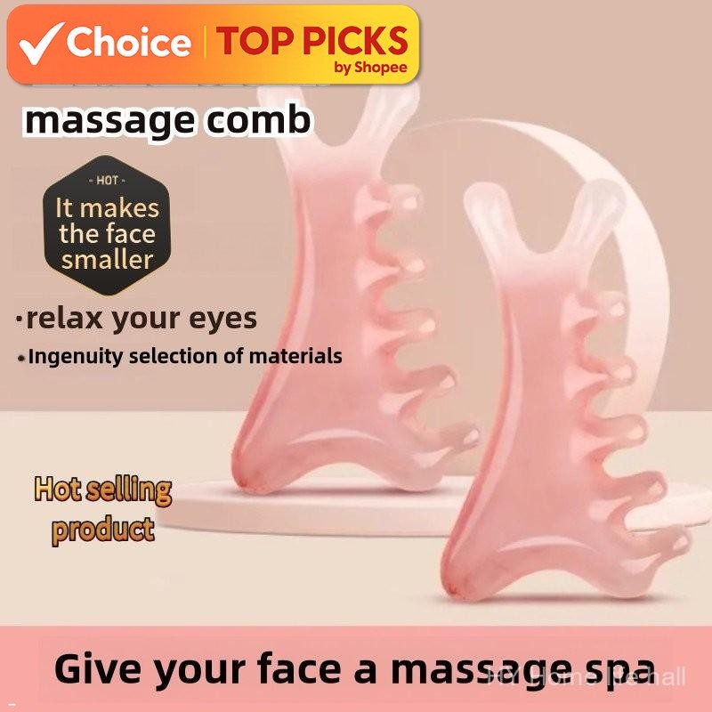 4-in-1 Meridian Massage Comb - Wood Scraping Tool for Head, Face, Ear, and Nose, Promotes Relaxation and Circulation