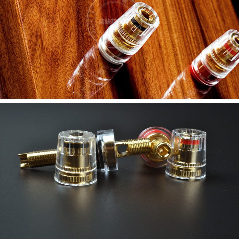 Solder-Free Professional Audio Speaker Power Amplifier Banana Plug Terminal Pure Copper Gold-Plated Imported Speaker Terminal