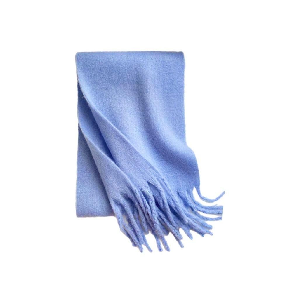 Essential Multi OKDSHOP Long Tassel Scarves Warm Mohair Winter Cashmere Scarf Fashion Thickened Soft Solid Color Shaw... - Image 5