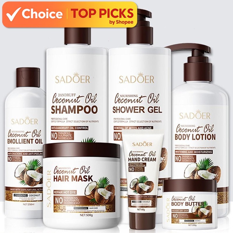 ROREC SADOER Coconut Oil Hair & Body Care Series – Moisturizing, Anti-Dandruff, Anti-Chapped, Nourishing & Smoothing