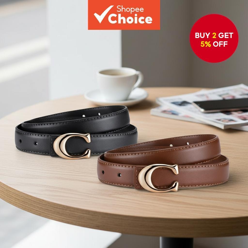 Stylish Ladies Narrow Waistband - Chic Metallic Clasp for Outfits and Denim Tali Pinggang Wanita Elegan dengan Rekaan Ramping dan Gesper Aloi untuk Gaun dan Jeans