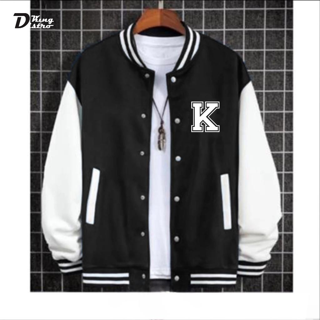 Quality Multi PUTIH White FONT K Button Varsity Baseball Jacket Premium Men Women Latest Korean Essential - Image 3