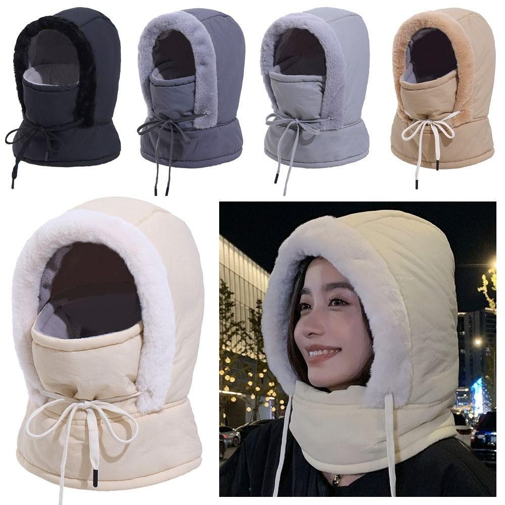 Quality Versatile ME-BEAUTY Balaclava Ski Down Cotton Windproof Warm Hat Neck Warmer 4-in-1 Dustproof Beanies Cap Uni... - Image 4