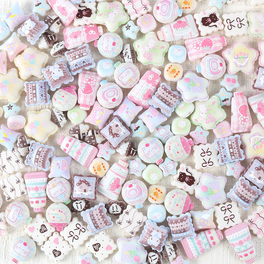 Acrylic Mixed Relief Star Cloud Toothpaste Pillow Bead DIY Phone Chain Keychain Accessories