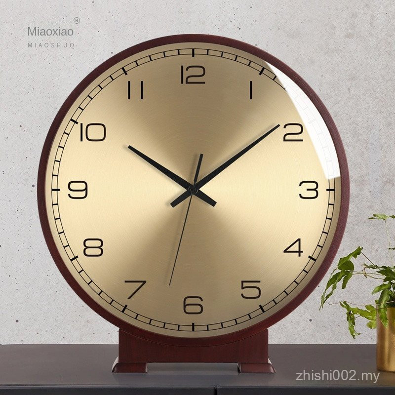 table clock hooga  vintage classics islamic  european luxury clock A desktop clock creative home living room decoration table clock ornaments fashion round silent non ticking  wood