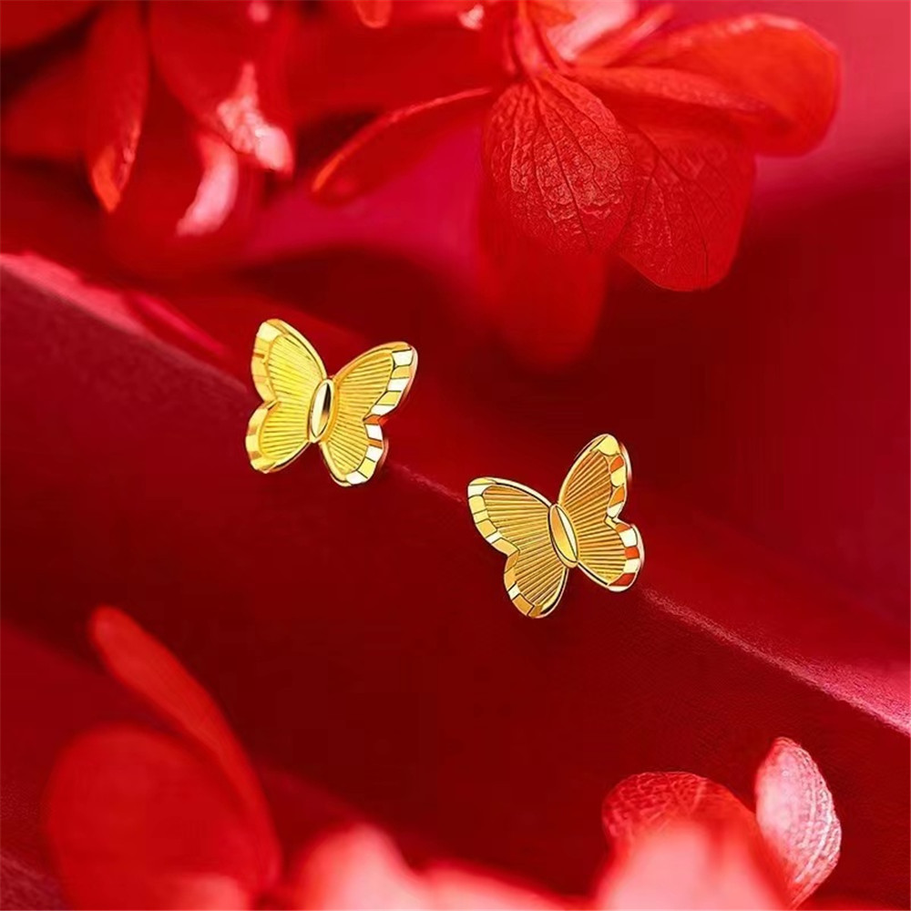 AA5 FASHION Stud Earrings 916 Gold 916/ Subang Paku FESYEN Emas 916 Butterfly Small Earrings gold 916