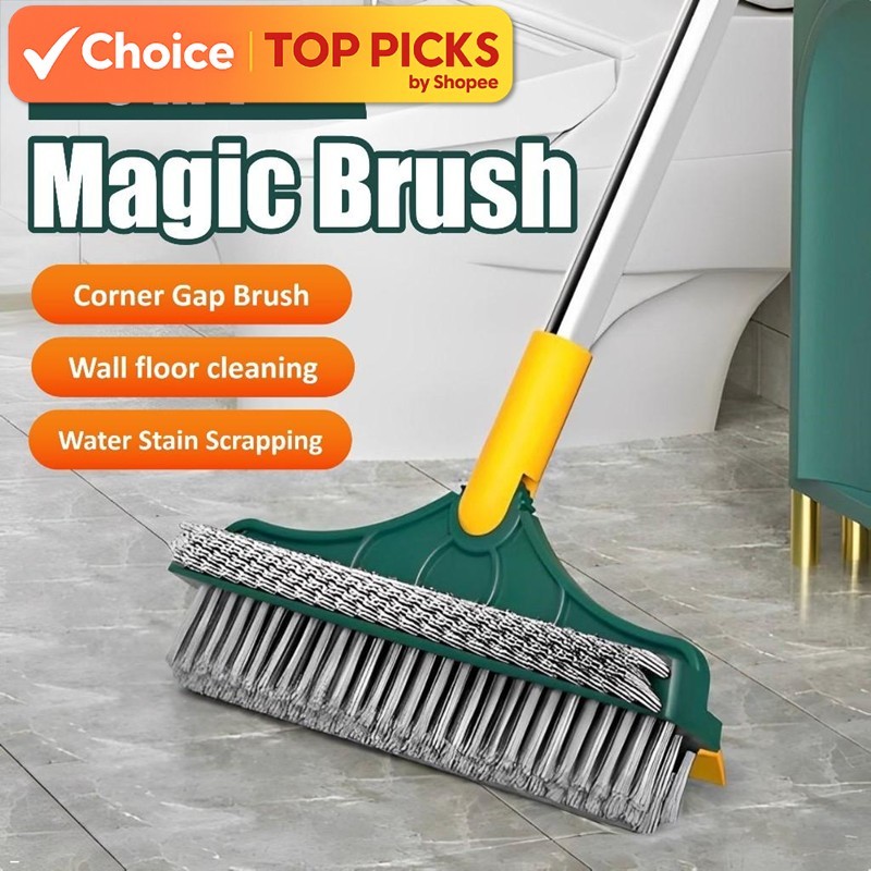 Rotating Magic Broom Brush (3-in-1) - Adjustable Toilet, Floor, and Tile Gap Scrub