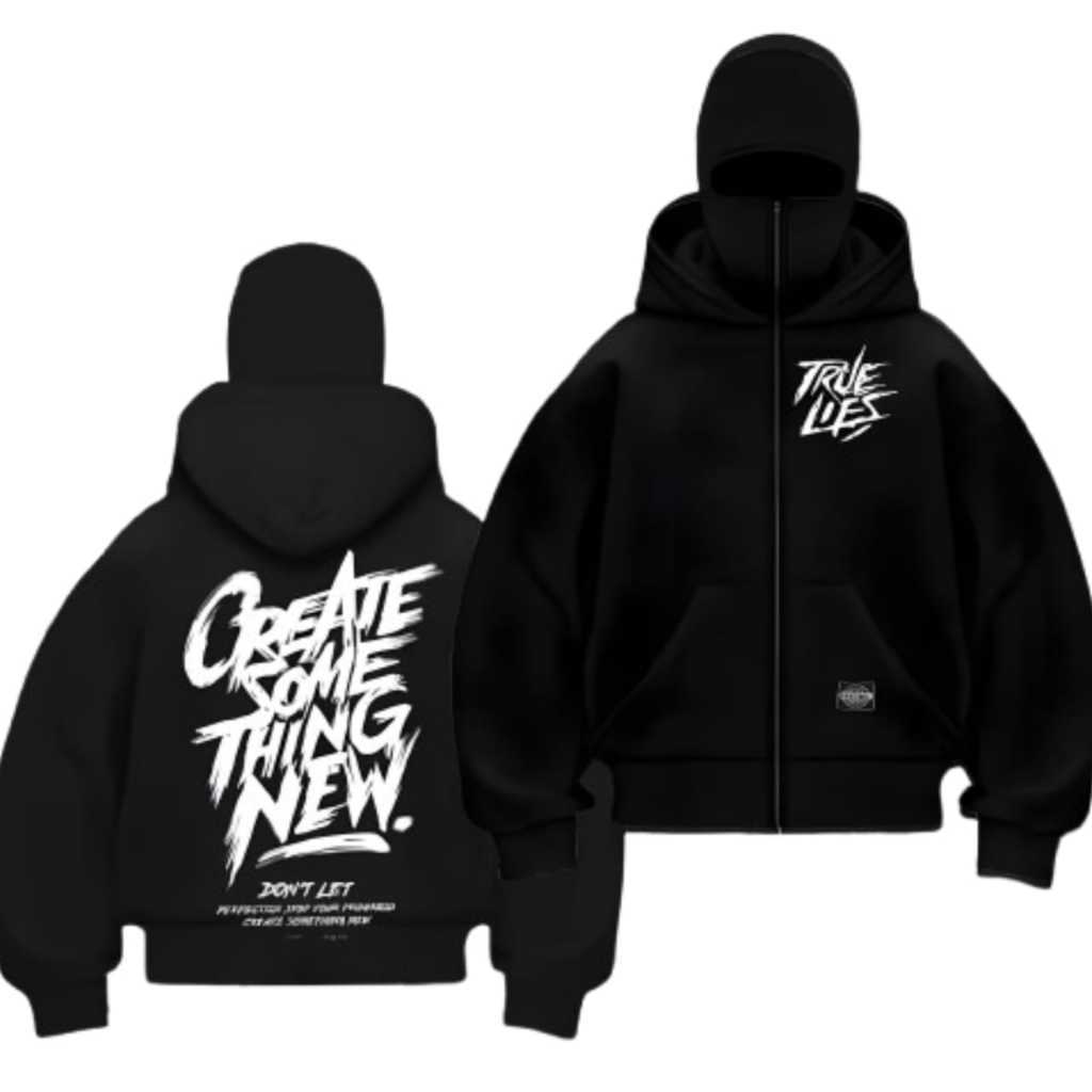 Ninja Hoodie Zipper Balaclava Black Premium Unisex Jacket