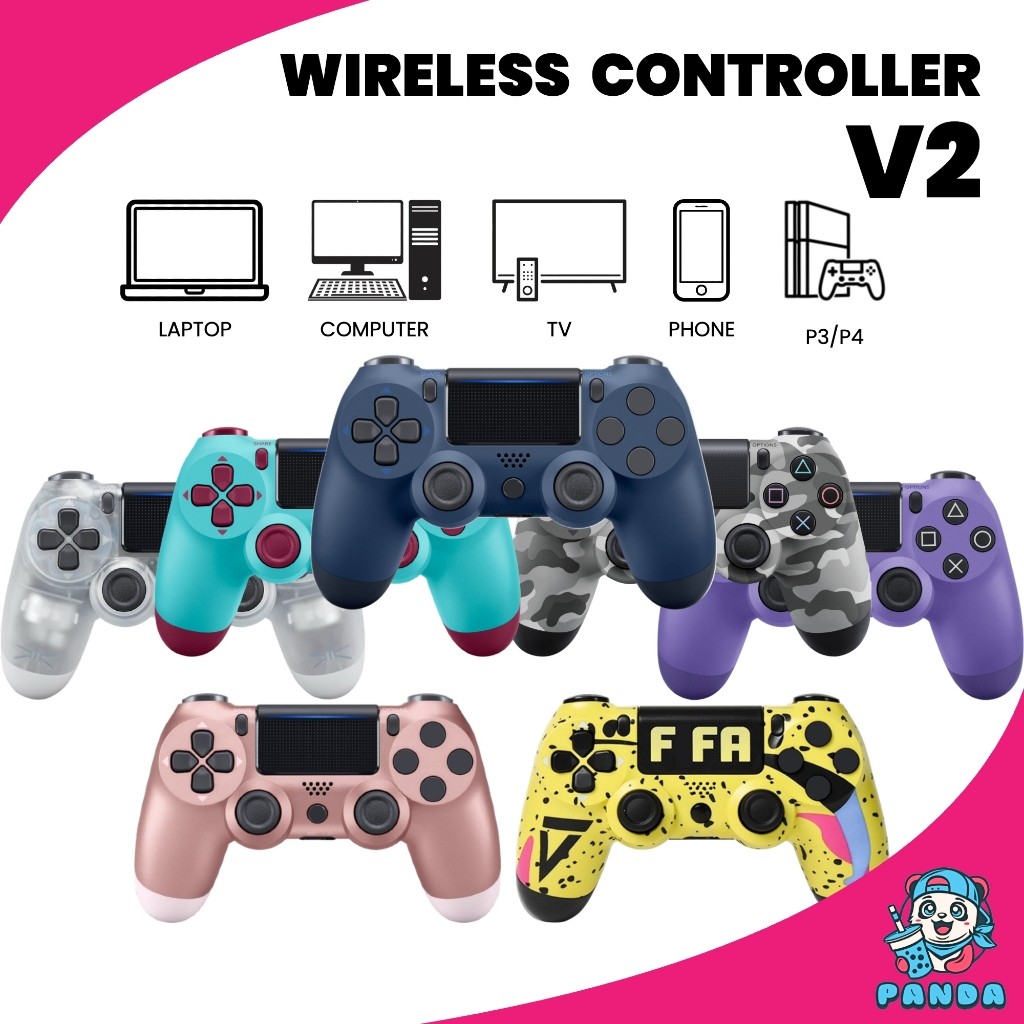 【MSIA Stock】Bluetooth Wireless Controller V2 For PC Android Phone IOS TV Laptop Game Controller Gamepad Joystick