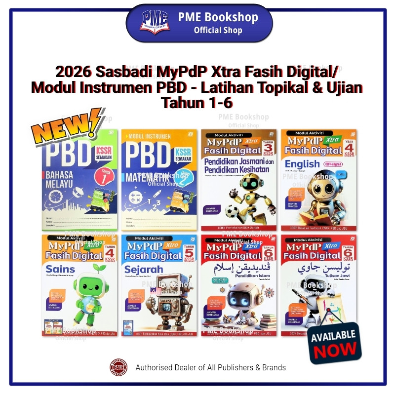 【PME Bookshop】 (2026) Sasbadi Modul Aktiviti MyPdP Xtra Fasih Digital JSU/ Instrumen PBD KSSR 【Tahun 1-6】Topikal & Ujian