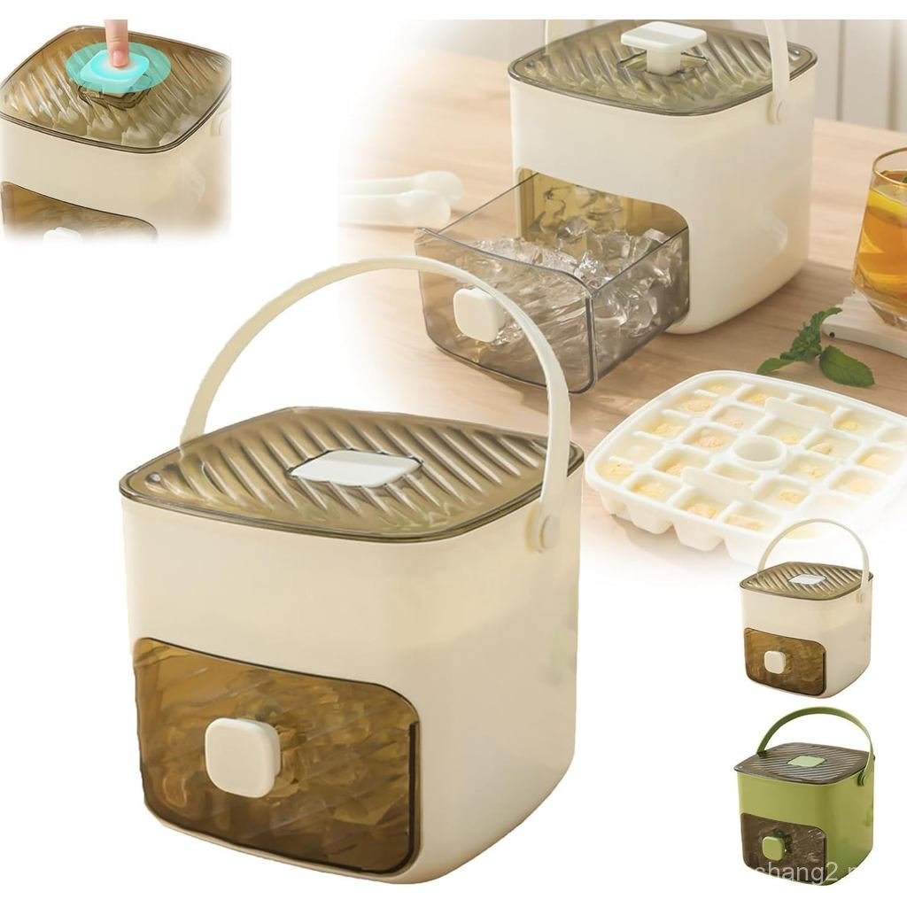 Dulang Ais Menekan, Acuan Kiub Ais, Kotak Ais 48 Grid Kekisi Ais Kotak Pembuat Ais untuk Isi Rumah, Kotak Pembuat Ais, Alat Pengisar Plastik Mudah Dilepaskan, Baldi Ais (Putih)