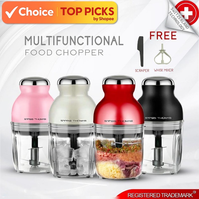 Swiss Thomas Capsule Cutter & Multi-Function Chopper - Blender, Grinder, Mixer, Mincer, Masher & Juicer 900ml