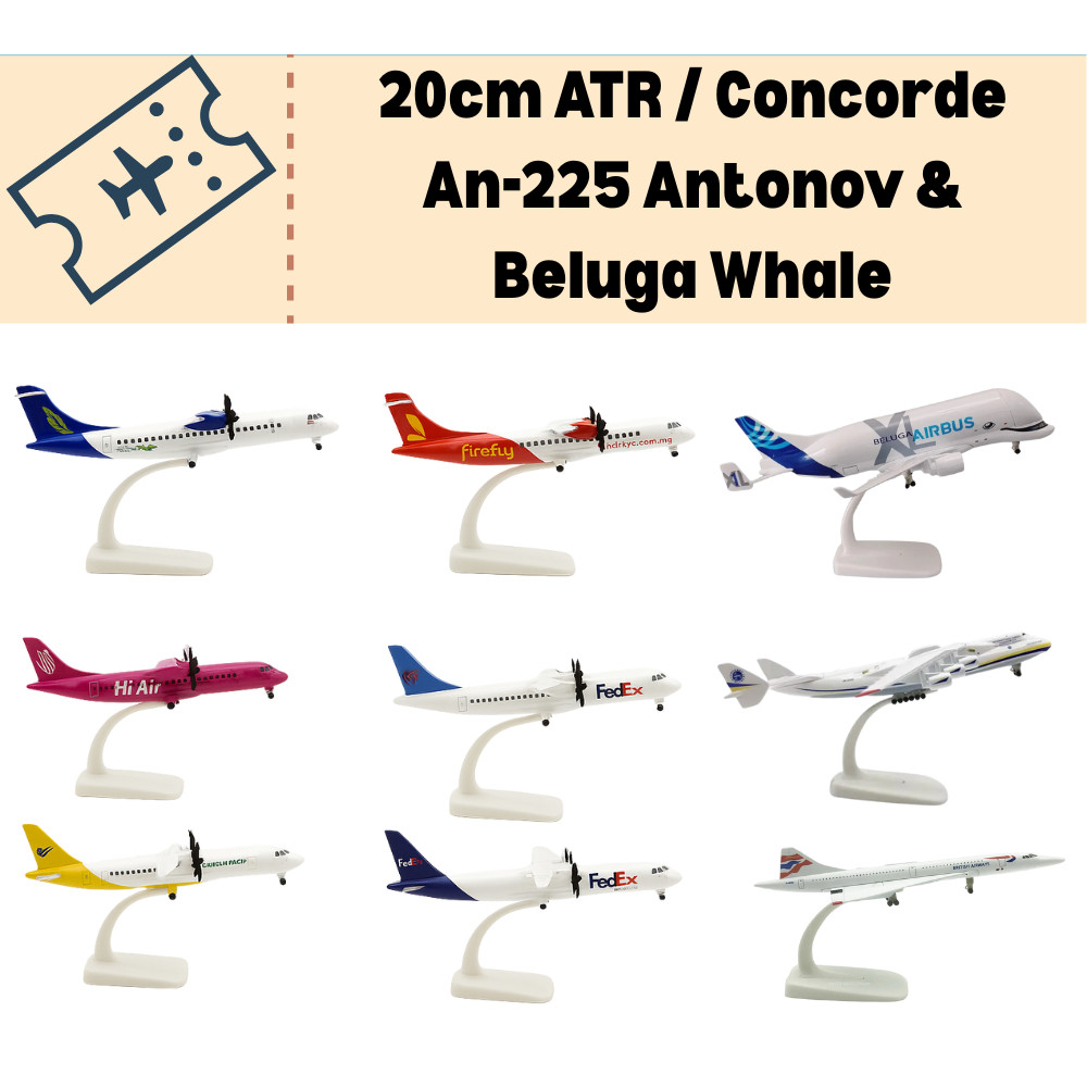 20cm ATR Concorde An-225 Antonov Beluga XL Diecast Aircraft Model Metal Airplane Toy with Landing Gear Aviation