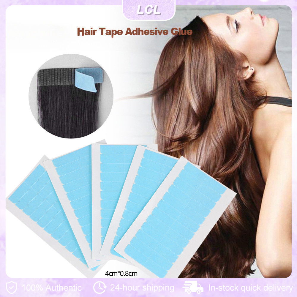 Blue Lace Front Waterproof Wig Tape 24pcs Double Adhesive Tape Strips for Toupee Lace Wig Hair