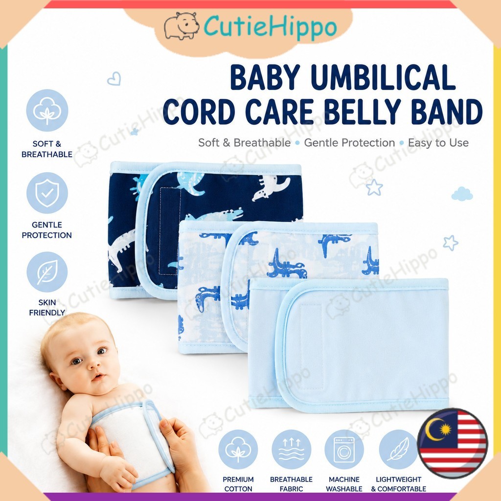 Baby Tummy Binder Newborn Belly Wrap UMBILICAL CORD CARE BELLY BAND Infant Tummy Swaddle Pelekat Velcro Tape Barut Bayi