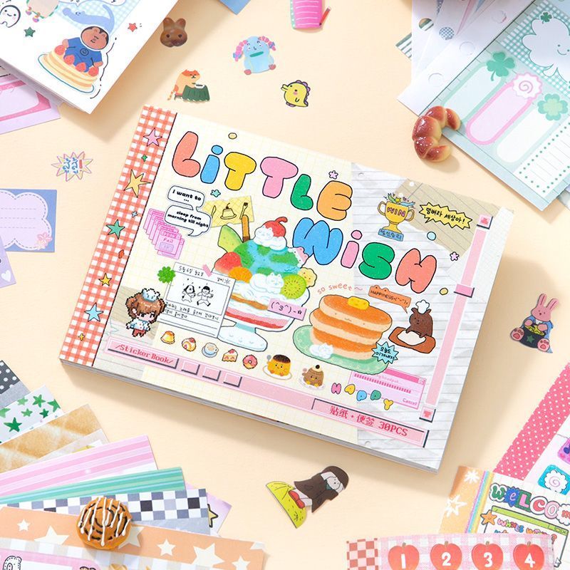 新品现货芯陌双拼M5贴纸本高颜值风可爱卡通手账装饰素材贴纸本Core stranger double spell M5 sticker this high color value wind cute20251208