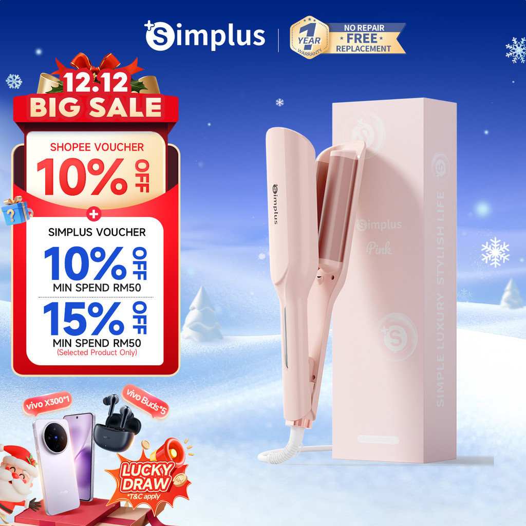 Simplus 32MM Egg Roll Hairstyle Hair Curler Water Ripple丨Wavy Hair丨Curling Iron Artifact丨30s Qucik Heating JFBA011