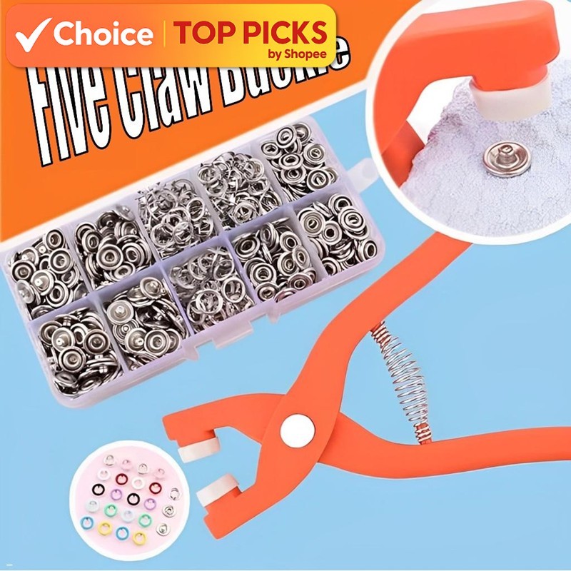 Five Claw Buckle Installation Tool Set - Snap Fastener Plier for Clothing Buttons