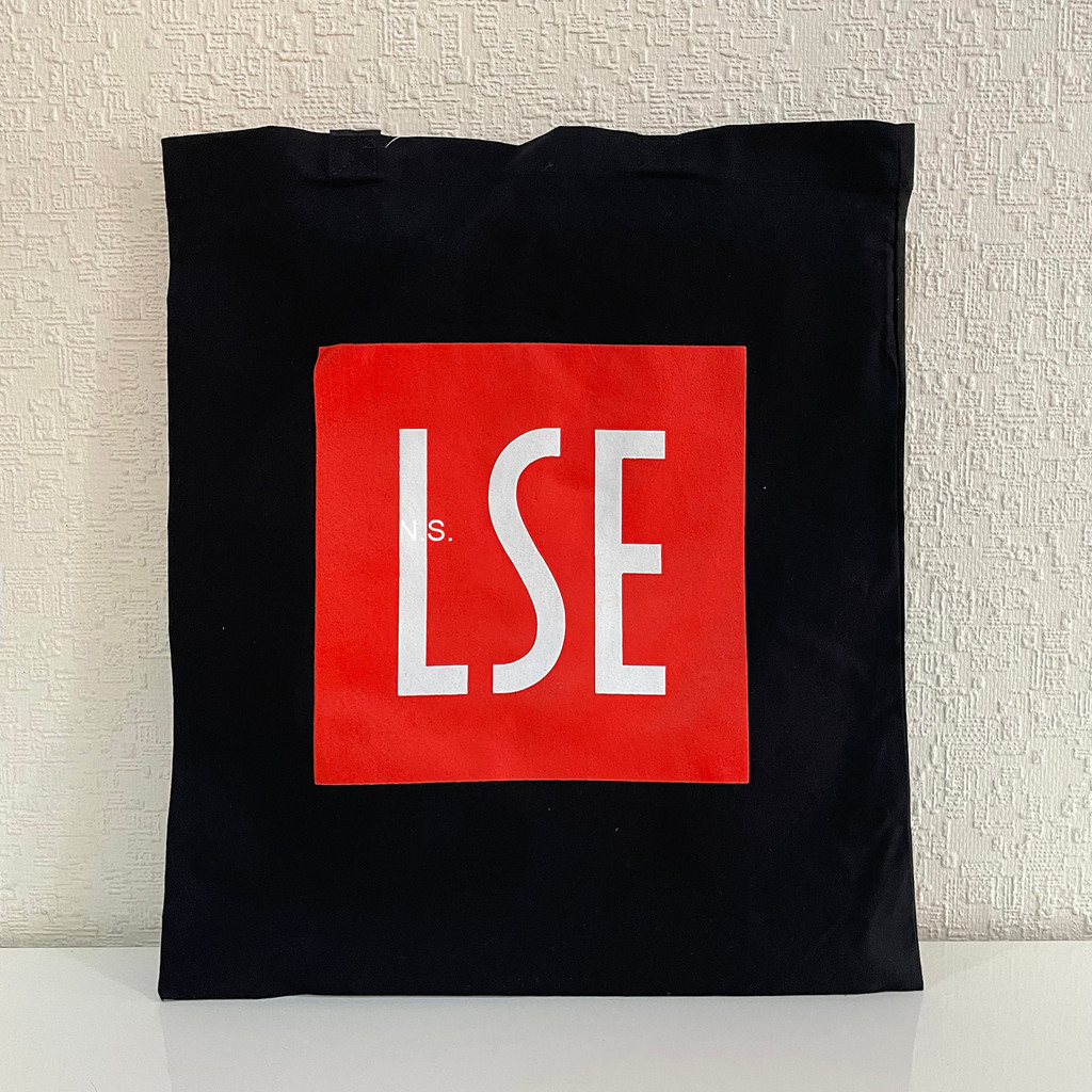 Ready Stock Authentic British LSE London School of Political Science Merchandise Canvas Bag Thin Black