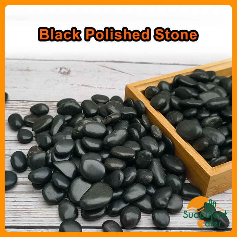 (1kg) Black Polished River Pebble Stone Gardening Landscape Decoration Aquarium Aquascape Akuarium Batu Hiasan Hitam黑鹅卵石