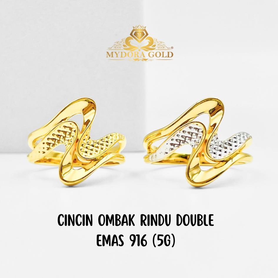 MYDORA Cincin Ombak Rindu Double (5G) l EMAS 916/22K