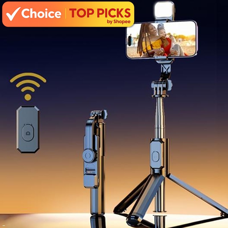 3-in-1 Bluetooth Selfie Stick – 360° Rotation, Monopod Tripod With Remote Control & Detachable Shutter