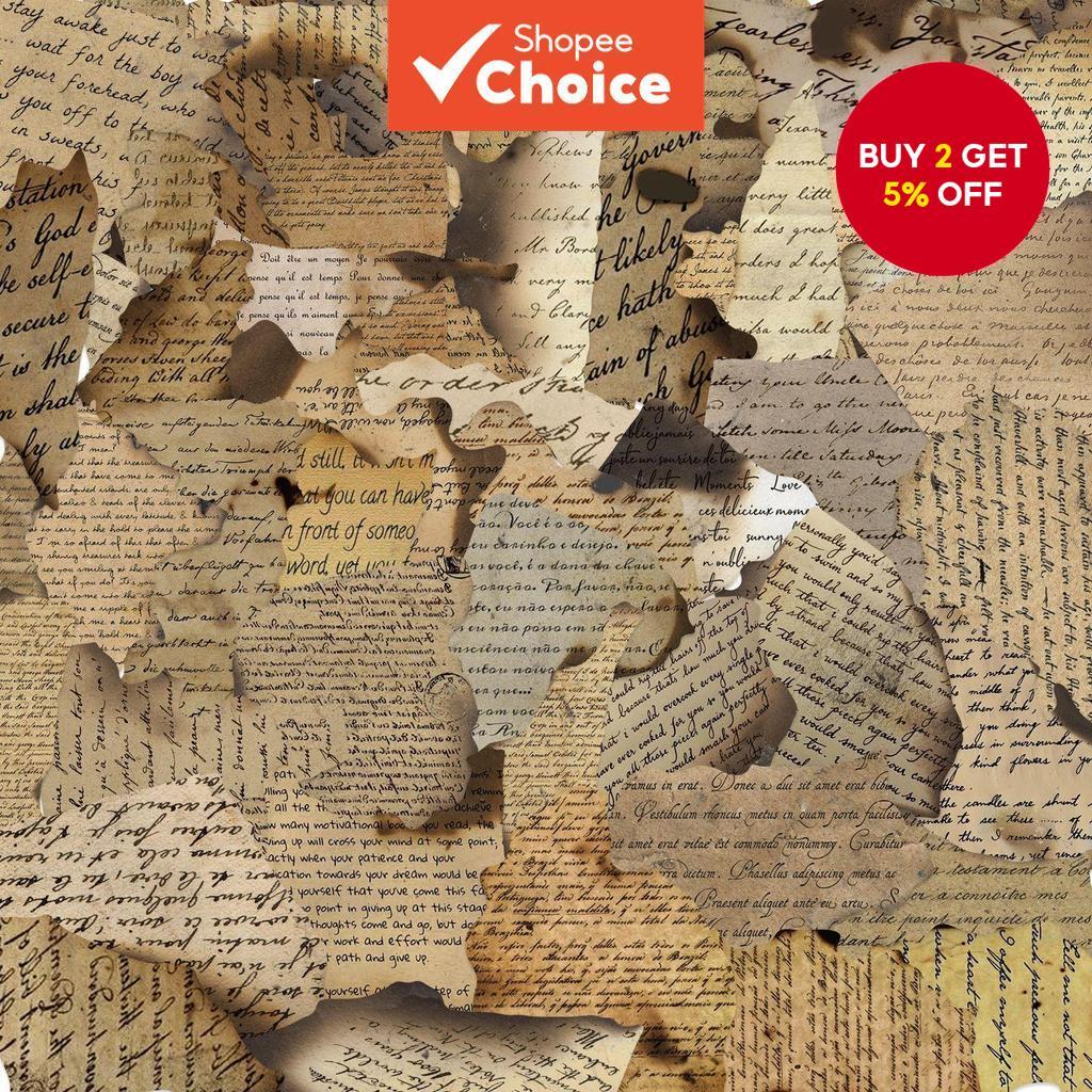 50PCS Vintage Burned Paper Stickers - Waterproof Vinyl Decals for Laptop, Phone Case & Suitcase (Retro DIY Decor)