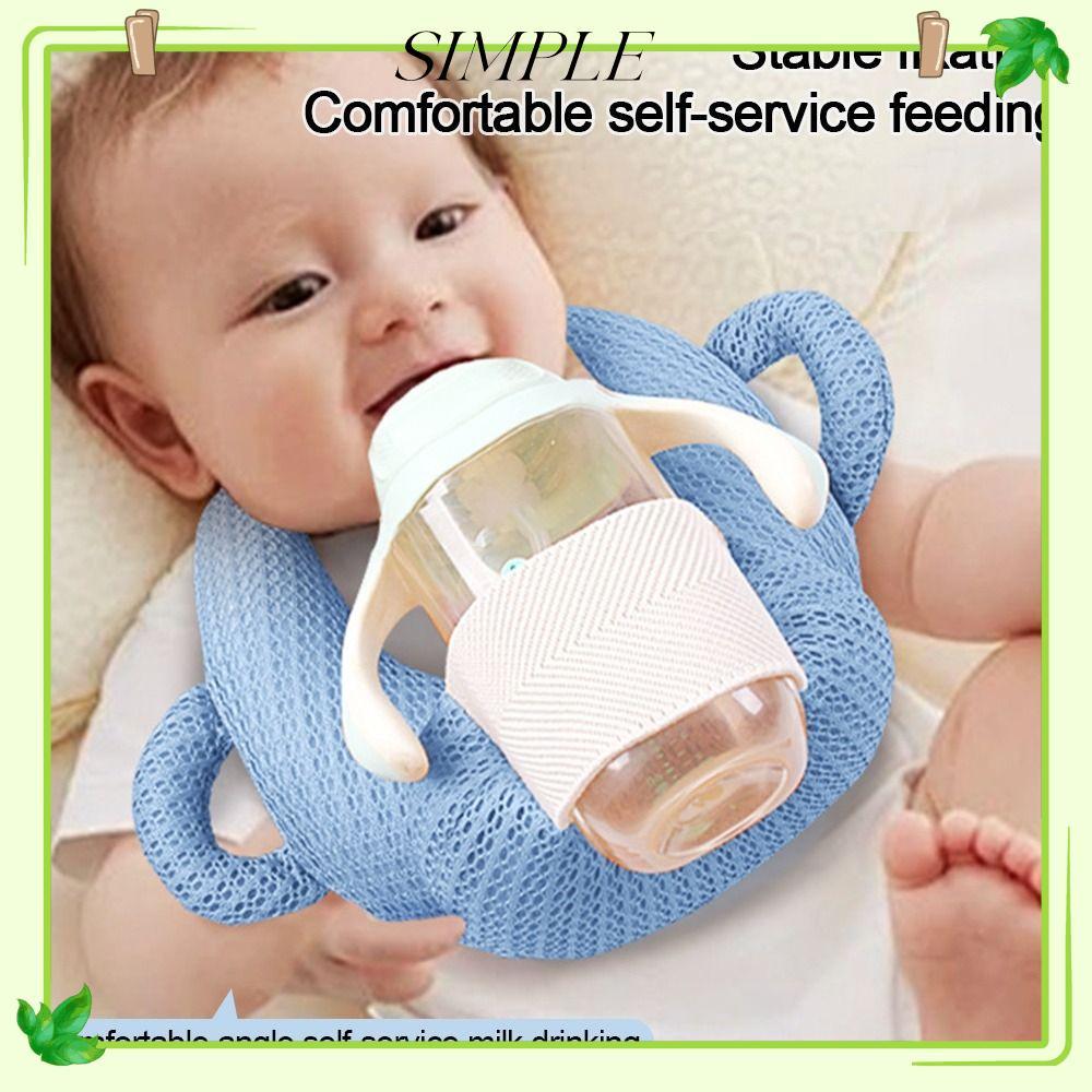 SIMPLESHOP Baby Bottle Holder, Breathable Adjustable Baby Feeding Pillow, Portable Non-toxic Hands-Free Comfortable Assisted Nursing Pillow for Infant